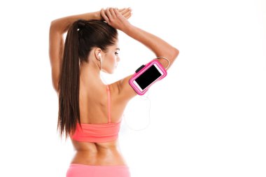 Genç bir sporcumuz kaldırdı elleriyle poz arkadan görünüm