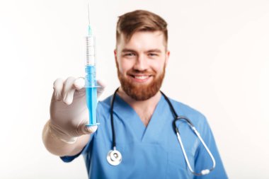 Bir mutlu çekici tıbbi doktor veya hemşire portresi
