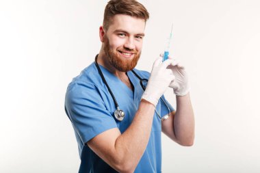 Bir mutlu çekici tıbbi doktor veya hemşire portresi