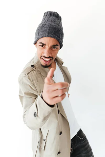 Handsome young african man pointing. — Stock Photo, Image