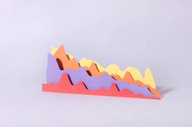 Gri arka plan üzerinde yalıtılmış iş grafikleri.