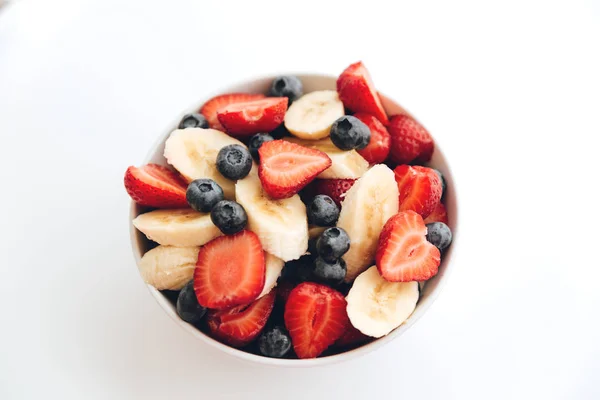 Fruit salad on white background — Stock Photo, Image