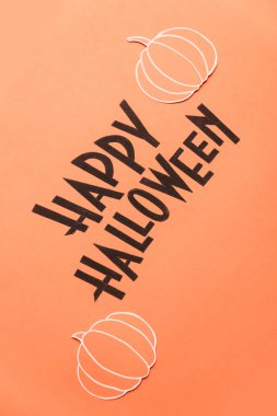 El ifade mutlu Halloween pumpkins yakınında ile yazılı