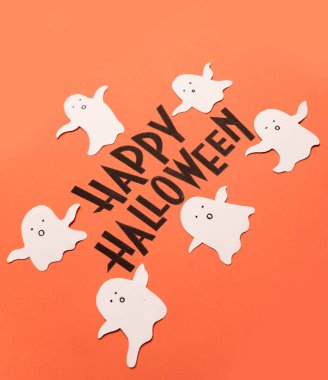 El hayaletleri yakınında ifade mutlu Cadılar Bayramı yazılı