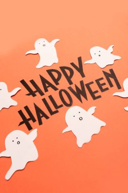 El hayaletleri yakınında ifade mutlu Cadılar Bayramı yazılı