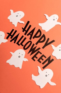 El hayaletleri yakınında ifade mutlu Cadılar Bayramı yazılı