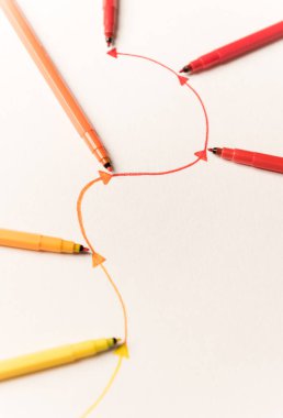 Doğrusal yol işaretleri ile boyalı resmini