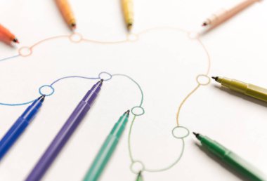 Doğrusal yol işaretleri ile boyalı resmini