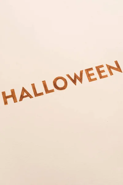 Typsnittet text för halloween logotyp handskriven på vit bakgrund, — Stockfoto