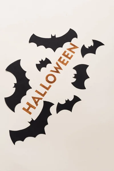 Typeface text for halloween logo handwritten on white background, — Stock Photo, Image