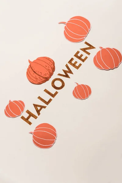 Typsnittet text för halloween logotyp handskriven på vit bakgrund, — Stockfoto