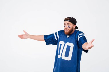 Üzgün duygusal adam fan çığlık