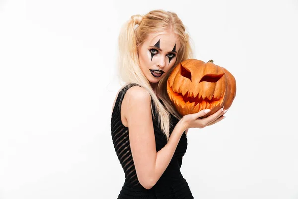 Portrait d'une jolie femme blonde à Halloween maquillage — Photo