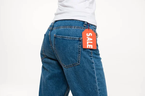 Bir kadın kalça Jeans portresi kapatın — Stok fotoğraf