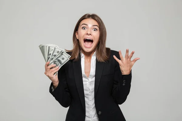 Retrato de una mujer de negocios emocionada y agitada —  Fotos de Stock