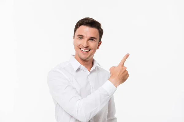 Close up portrait of a cheerful handsome man — Stock Photo, Image