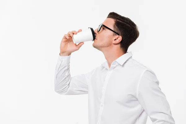 Side view portrait of a young brunette man — Stock Photo, Image