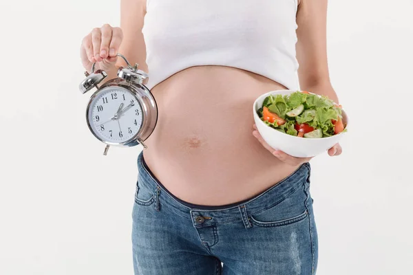 Cropped image of pregnant woman observes a diet — Stock Photo, Image