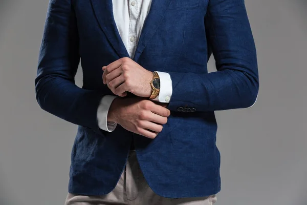 Close up van een man gekleed in jas — Stockfoto