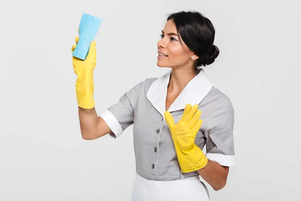 Portrait of a smiling cheery housekeeper — Stock Photo, Image