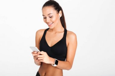 Bir mutlu Asya fitness kadın portresi