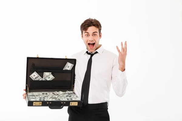 Retrato de un joven empresario alegre — Foto de Stock