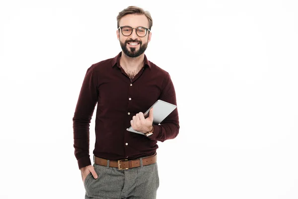 Portrait of a happy young man in eyeglasses — Stock Photo, Image