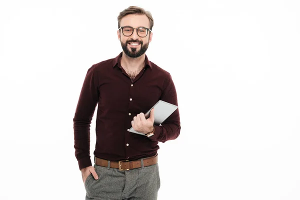 Retrato de un joven feliz con anteojos — Foto de Stock