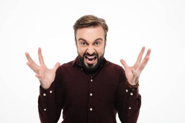 Bağıran bir Öfkeli öfkeli adam portresi