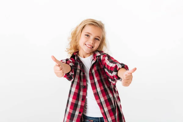 Portrait of a happy little girl standing — Stock Photo, Image