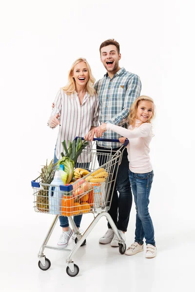 Full length portrait of a cheerful family — Stock Photo, Image