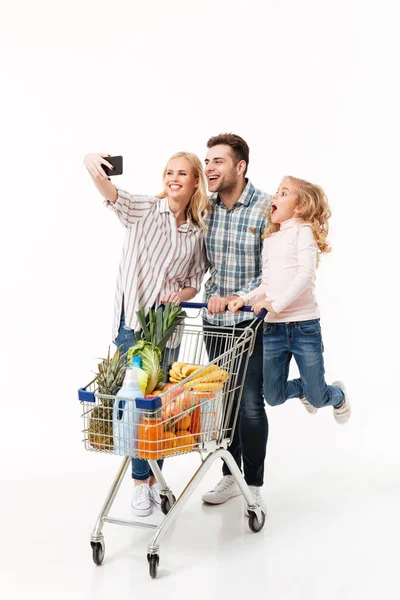 Retrato completo de una familia alegre — Foto de Stock