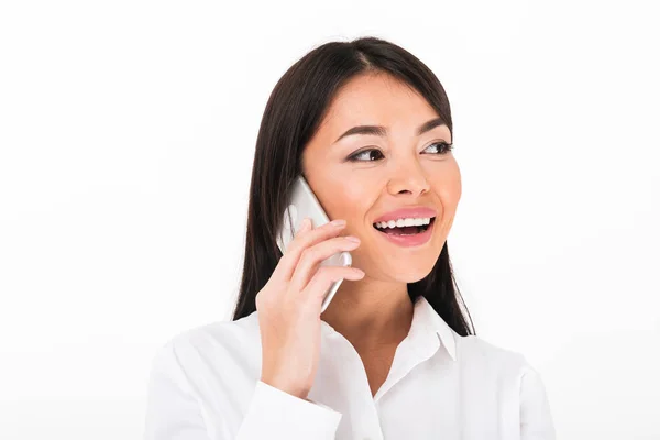 Primer plano retrato de un feliz asiático mujer de negocios — Foto de Stock