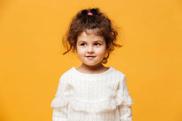 Cute little girl child standing isolated — Stock Photo, Image