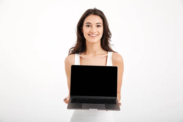 Portrait of a smiling girl dressed in tank-top — Stock Photo, Image