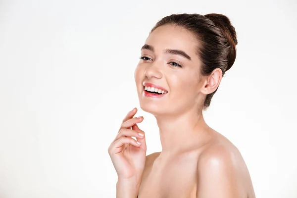 Retrato de belleza de mujer feliz con apariencia caucásica risa —  Fotos de Stock