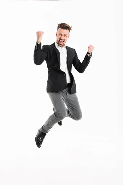 Full length portrait of a joyful mature businessman — Stock Photo, Image