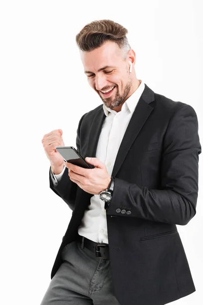 Portrait of a happy businessman dressed in suit — Stock Photo, Image