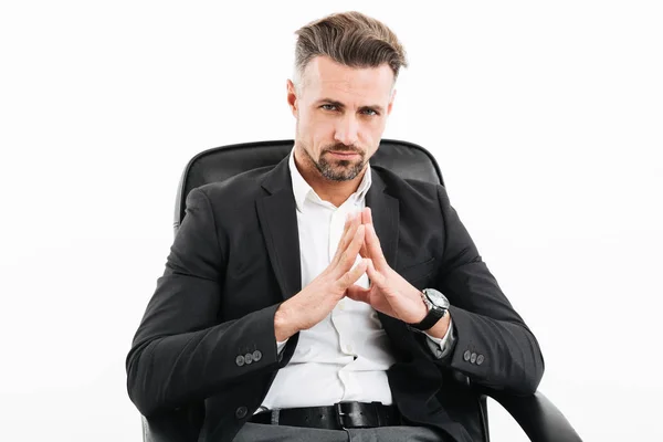 Portrait of a serious mature businessman dressed in suit — Stock Photo, Image