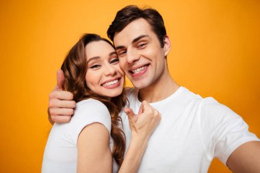 Romantik Çift selfie ise yapım ilişkide portresi 