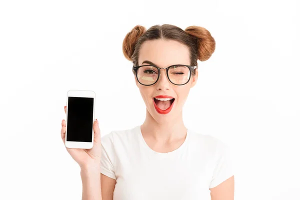 Close up portrait of a cheery casual girl — Stock Photo, Image