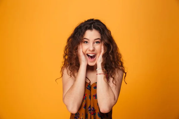 Picture of shocked young lady — Stock Photo, Image