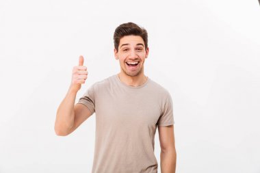 Çekici bir adam anız gösterilen sahip 30s c başparmak görüntü