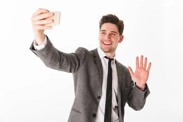 Retrato de un joven empresario alegre — Foto de Stock