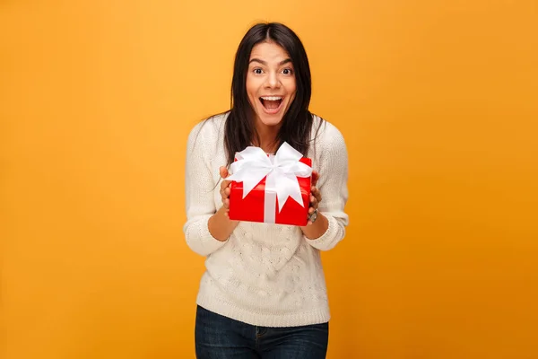 Portrait of an excited young woman — Stock Photo, Image