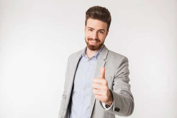 Ritratto di un giovane uomo sorridente vestito di camicia — Foto Stock