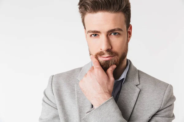 Close up portrait of a pensive young man — Stock Photo, Image