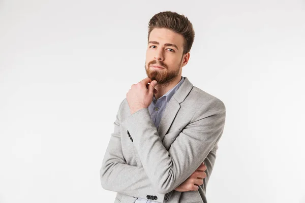 Retrato de um jovem pensativo vestido de camisa — Fotografia de Stock