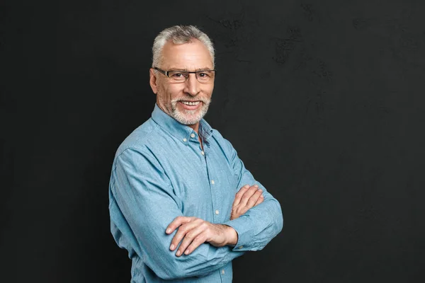 Portrait of a smiling mature man dressed in shirt — Stock Photo, Image