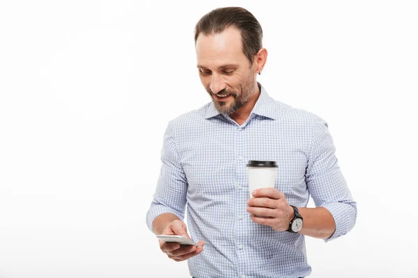 Portrait of a smiling mature man dressed in shirt — Stock Photo, Image